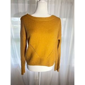 Aeropostale Size Small Sweater‎ Golden Yellow Long Sleeve Boatneck Pullover
